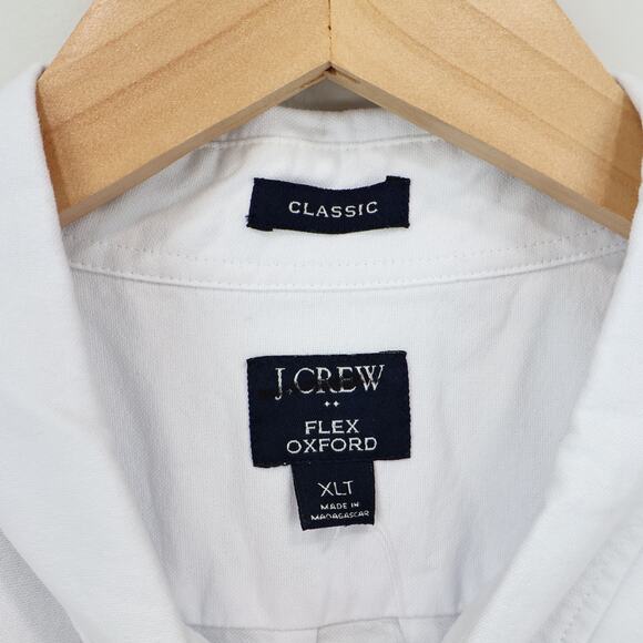 NWT J.Crew Factory Men's Tall Classic Fit Flex Oxford Shirt White Size XL-T - Picture 9 of 11